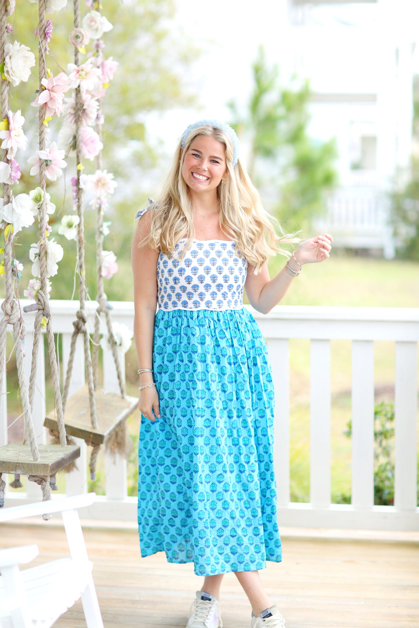 Summer small print dress, Ready to Ship